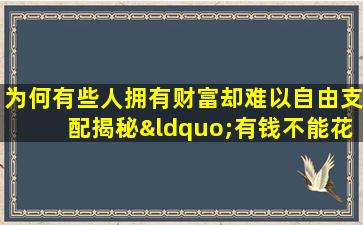 为何有些人拥有财富却难以自由支配揭秘“有钱不能花”的命格之谜