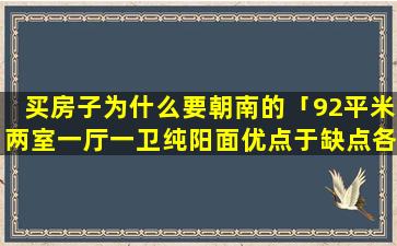 买房子为什么要朝南的「92平米两室一厅一卫纯阳面优点于缺点各是什么」