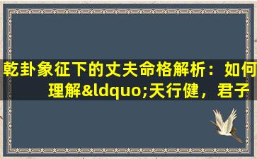 乾卦象征下的丈夫命格解析：如何理解“天行健，君子以自强不息”