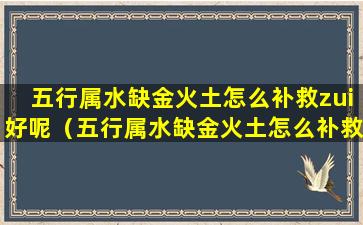 五行属水缺金火土怎么补救zui好呢（五行属水缺金火土怎么补救zui好呢男孩）