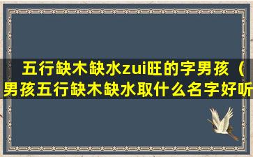 五行缺木缺水zui旺的字男孩（男孩五行缺木缺水取什么名字好听的名字）