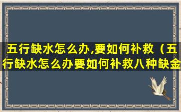 五行缺水怎么办,要如何补救（五行缺水怎么办要如何补救八种缺金补救法）