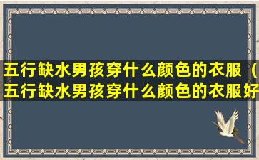 五行缺水男孩穿什么颜色的衣服（五行缺水男孩穿什么颜色的衣服好看）