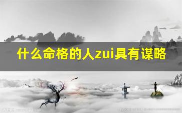 什么命格的人zui具有谋略