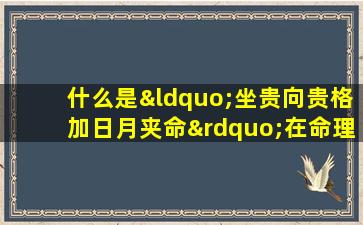 什么是“坐贵向贵格加日月夹命”在命理学中的含义