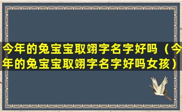 今年的兔宝宝取翊字名字好吗（今年的兔宝宝取翊字名字好吗女孩）