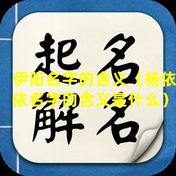 伊阳名字的含义（杨依依名字的含义是什么）