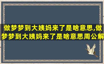 做梦梦到大姨妈来了是啥意思,做梦梦到大姨妈来了是啥意思周公解梦