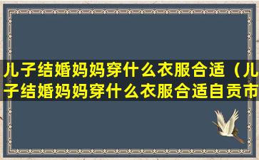 儿子结婚妈妈穿什么衣服合适（儿子结婚妈妈穿什么衣服合适自贡市那儿买）