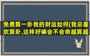 免费算一卦我的财运如何(我总喜欢算卦,这样好嘛会不会命越算越薄)