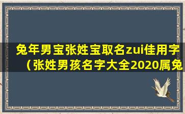 兔年男宝张姓宝取名zui佳用字（张姓男孩名字大全2020属兔）