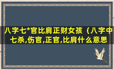 八字七*官比肩正财女孩（八字中七杀,伤官,正官,比肩什么意思）