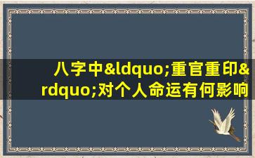 八字中“重官重印”对个人命运有何影响