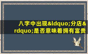 八字中出现“分店”是否意味着拥有富贵命运