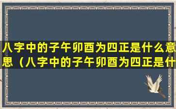 八字中的子午卯酉为四正是什么意思（八字中的子午卯酉为四正是什么意思呢）