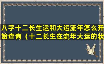 八字十二长生运和大运流年怎么开始查询（十二长生在流年大运的状态有什么意义）