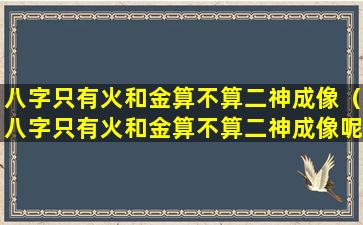 八字只有火和金算不算二神成像（八字只有火和金算不算二神成像呢）