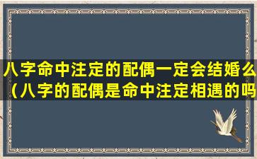 八字命中注定的配偶一定会结婚么（八字的配偶是命中注定相遇的吗）