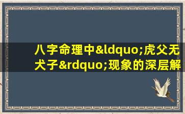 八字命理中“虎父无犬子”现象的深层解析