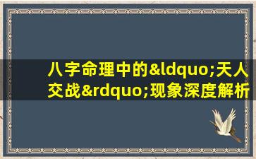 八字命理中的“天人交战”现象深度解析