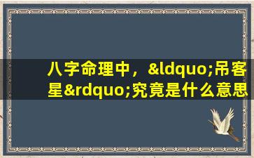 八字命理中，“吊客星”究竟是什么意思