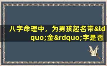 八字命理中，为男孩起名带“金”字是否适宜