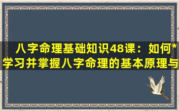 八字命理基础知识48课：如何*学习并掌握八字命理的基本原理与应用