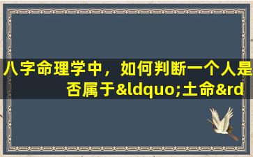 八字命理学中，如何判断一个人是否属于“土命”