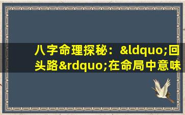 八字命理探秘：“回头路”在命局中意味着什么