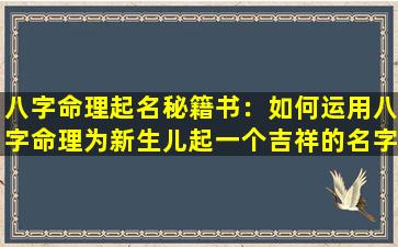 八字命理起名秘籍书：如何运用八字命理为新生儿起一个吉祥的名字