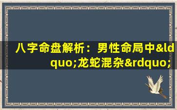 八字命盘解析：男性命局中“龙蛇混杂”现象的深层含义是什么