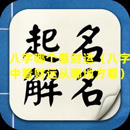 八字哪个看财运（八字中看财运从哪地方看）