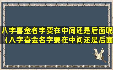 八字喜金名字要在中间还是后面呢（八字喜金名字要在中间还是后面呢怎么取）