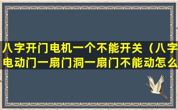 八字开门电机一个不能开关（八字电动门一扇门洞一扇门不能动怎么回事）