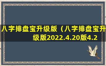 八字排盘宝升级版（八字排盘宝升级版2022.4.20版4.23更新）