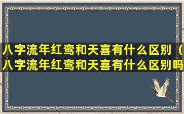 八字流年红鸾和天喜有什么区别（八字流年红鸾和天喜有什么区别吗）