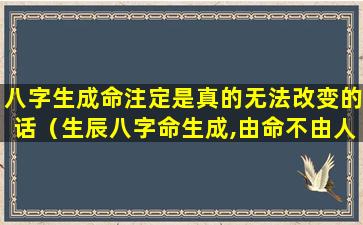 八字生成命注定是真的无法改变的话（生辰八字命生成,由命不由人）