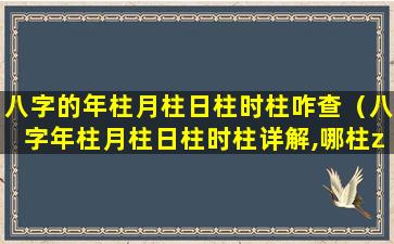 八字的年柱月柱日柱时柱咋查（八字年柱月柱日柱时柱详解,哪柱zui重要）