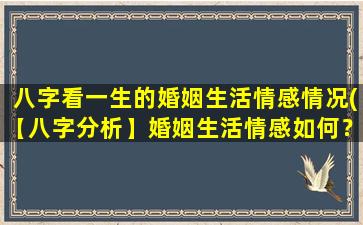 八字看一生的婚姻生活情感情况(【八字分析】婚姻生活情感如何？看你这样搭！)