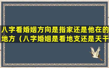 八字看婚姻方向是指家还是他在的地方（八字婚姻是看地支还是天干）