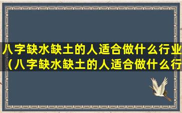 八字缺水缺土的人适合做什么行业（八字缺水缺土的人适合做什么行业工作）