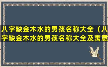 八字缺金木水的男孩名称大全（八字缺金木水的男孩名称大全及寓意）