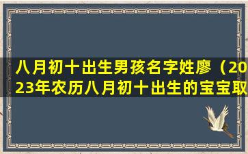 八月初十出生男孩名字姓廖（2023年农历八月初十出生的宝宝取名）