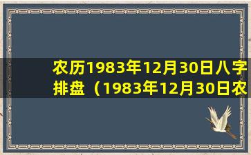 农历1983年12月30日八字排盘（1983年12月30日农历出生是什么命）