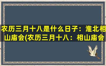 农历三月十八是什么日子：淮北相山庙会(农历三月十八：相山庙会*花炮闹春，欢乐集市年味浓。)