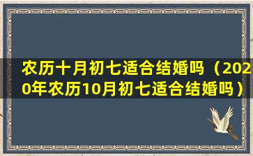 农历十月初七适合结婚吗（2020年农历10月初七适合结婚吗）