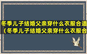 冬季儿子结婚父亲穿什么衣服合适（冬季儿子结婚父亲穿什么衣服合适一点）