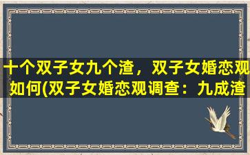 十个双子女九个渣，双子女婚恋观如何(双子女婚恋观调查：九成渣？)