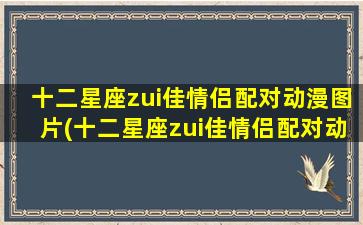 十二星座zui佳情侣配对动漫图片(十二星座zui佳情侣配对动漫图片大全)