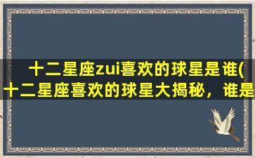 十二星座zui喜欢的球星是谁(十二星座喜欢的球星大揭秘，谁是zui受欢迎的球星？)